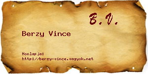 Berzy Vince névjegykártya